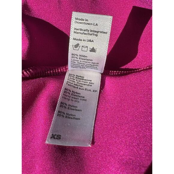 American Apparel Metallic Hot Pink Lamé Leggings – XS, Rare Y2K, Made in USA - Picture 6 of 9